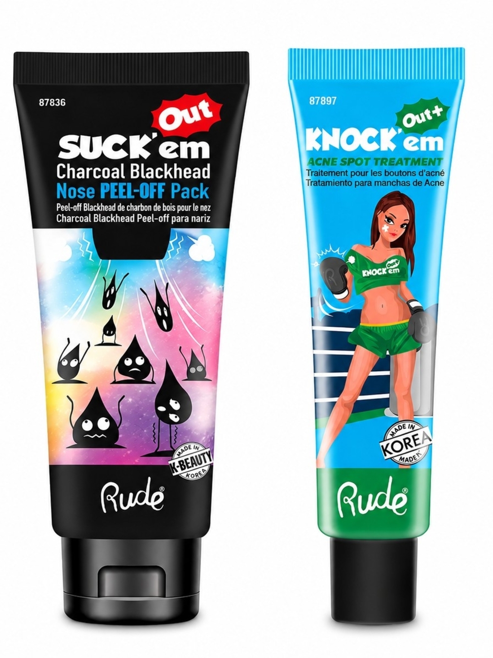 Rude K-Beauty Acne & Blackhead Treatment Set NIB 100 ml & 15 ml each Multi-use